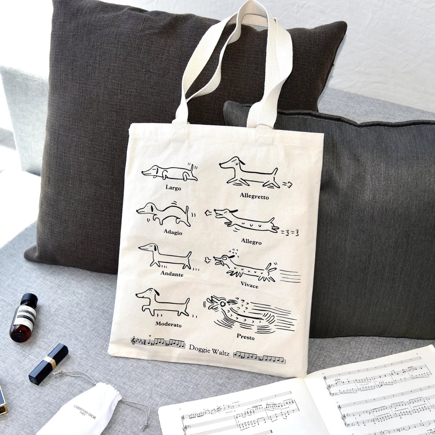 Doggie Waltz Tote Bag