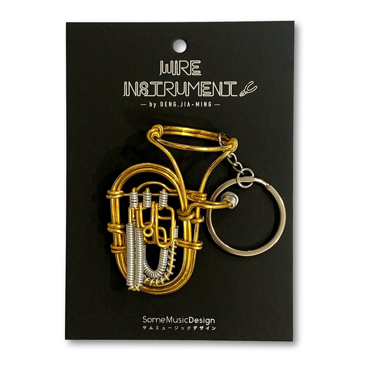 Tuba Wire Art Instrument Keychain