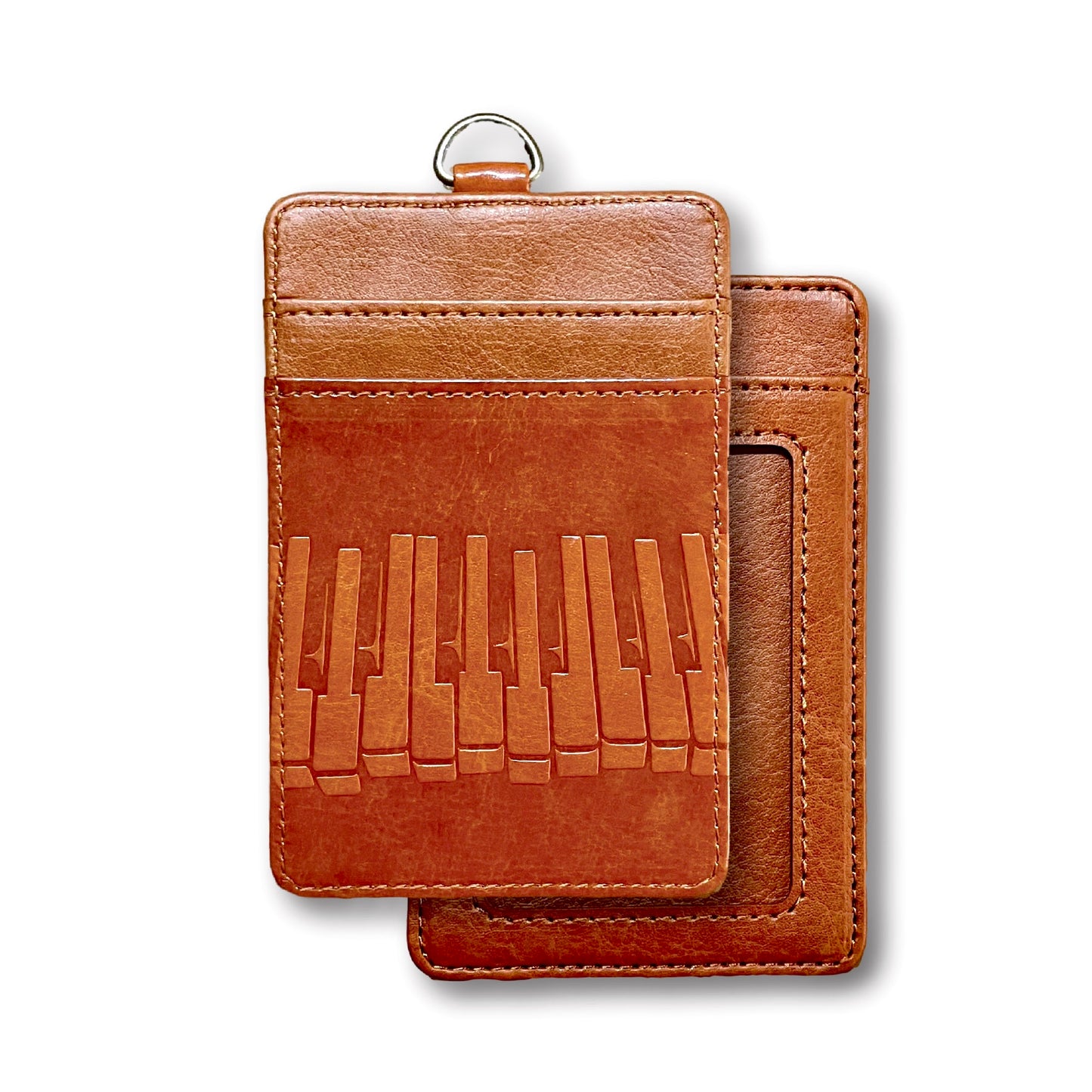 Piano Leather Badge Holder