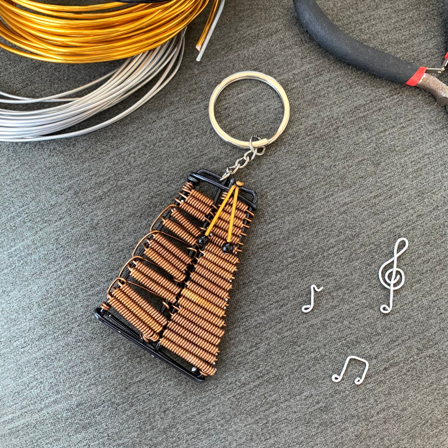 Marimba Wire Art Instrument Keychain