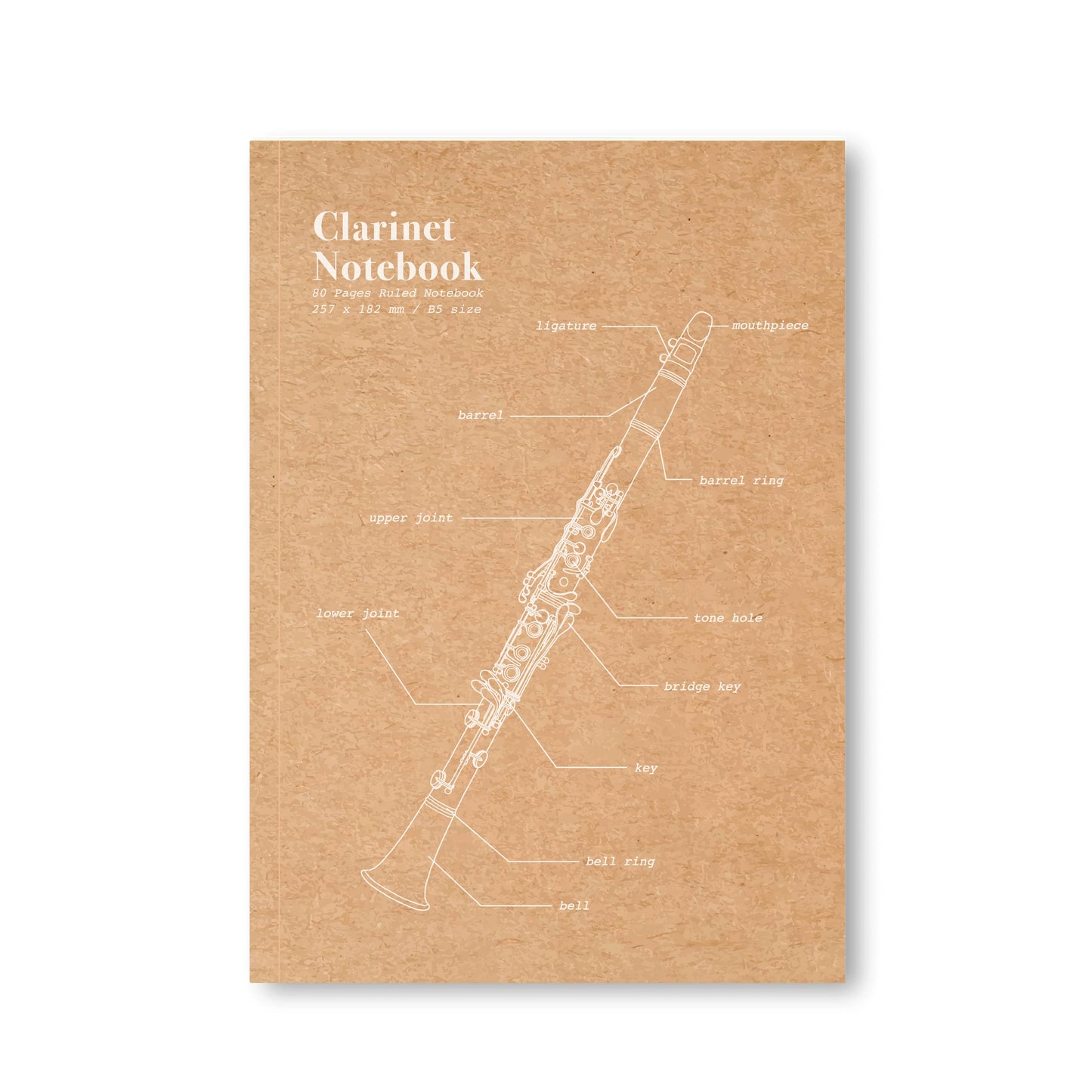 Clarinet - Ruled Kraft Notebook