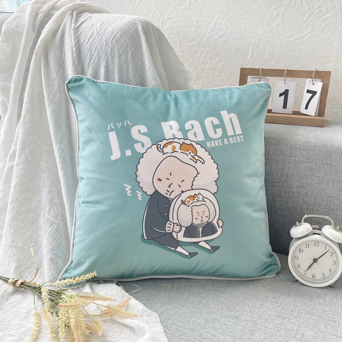 J.S. Bach Square Throw Pillow