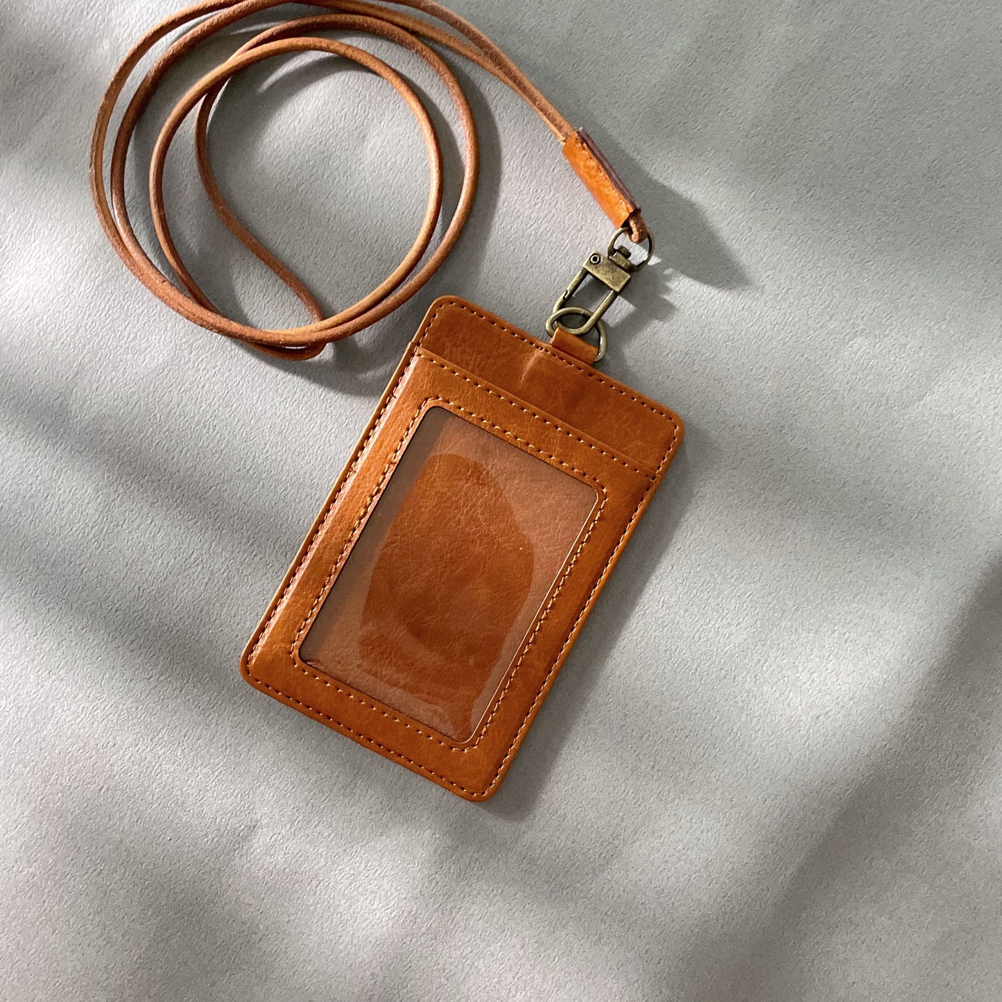 Piano Leather Badge Holder