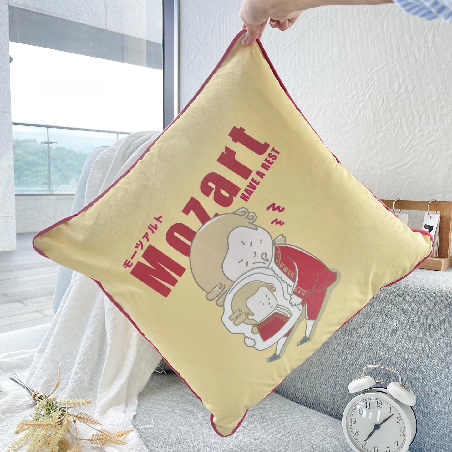 Mozart Square Throw Pillow