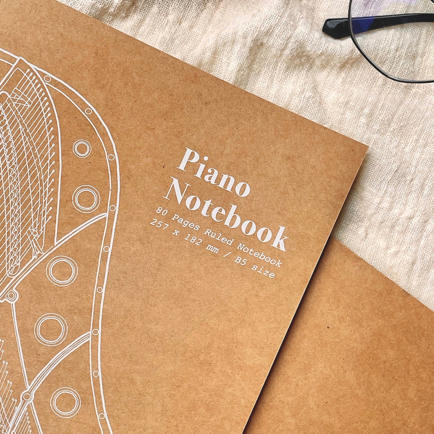 Piano - Ruled Kraft Notebook