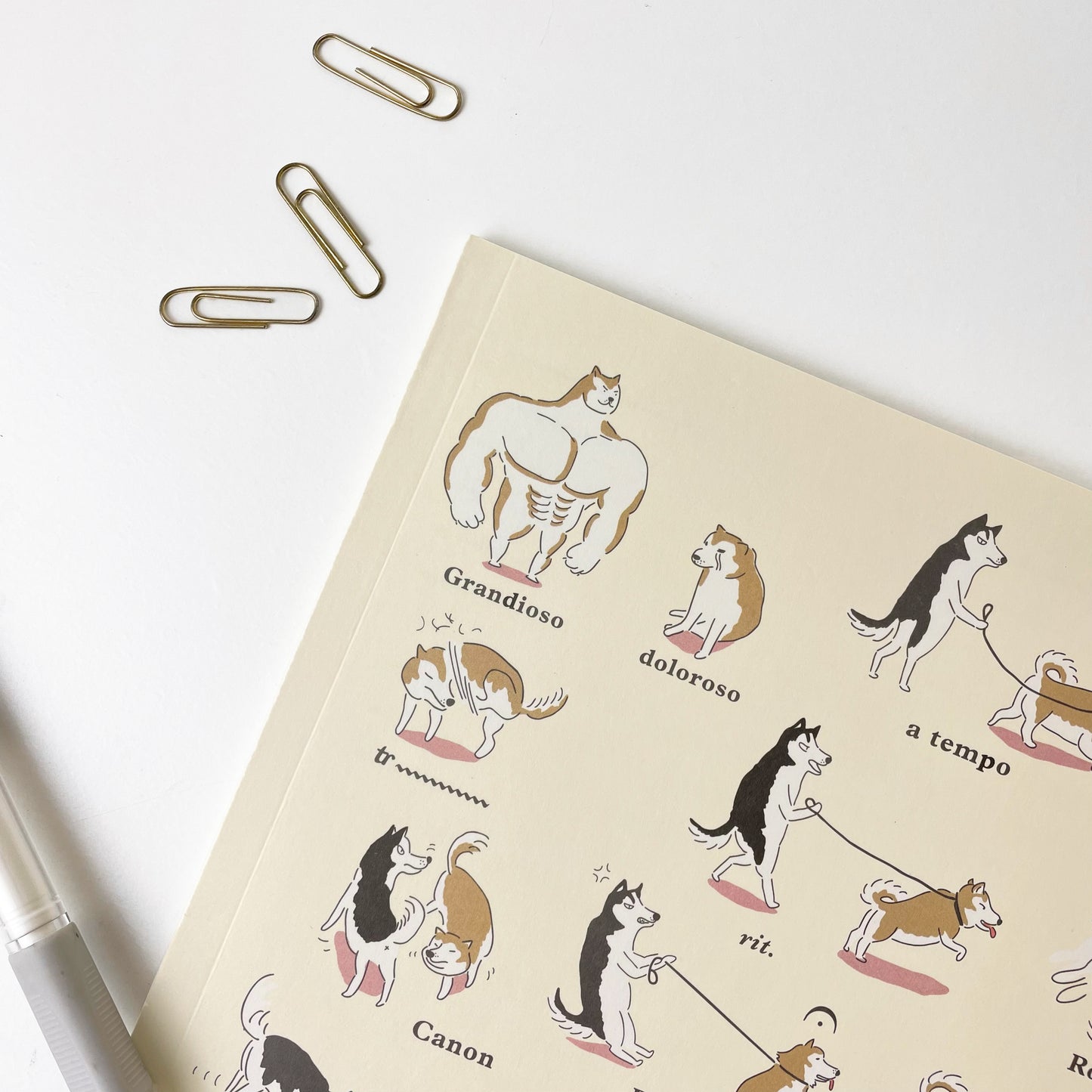 Shiba Inu & Husky Musical Terminology Notebook