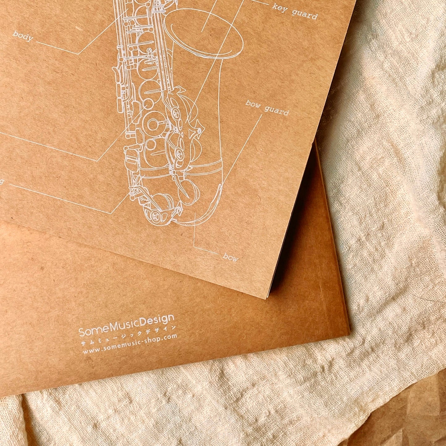 Saxophone - Ruled Kraft Notebook