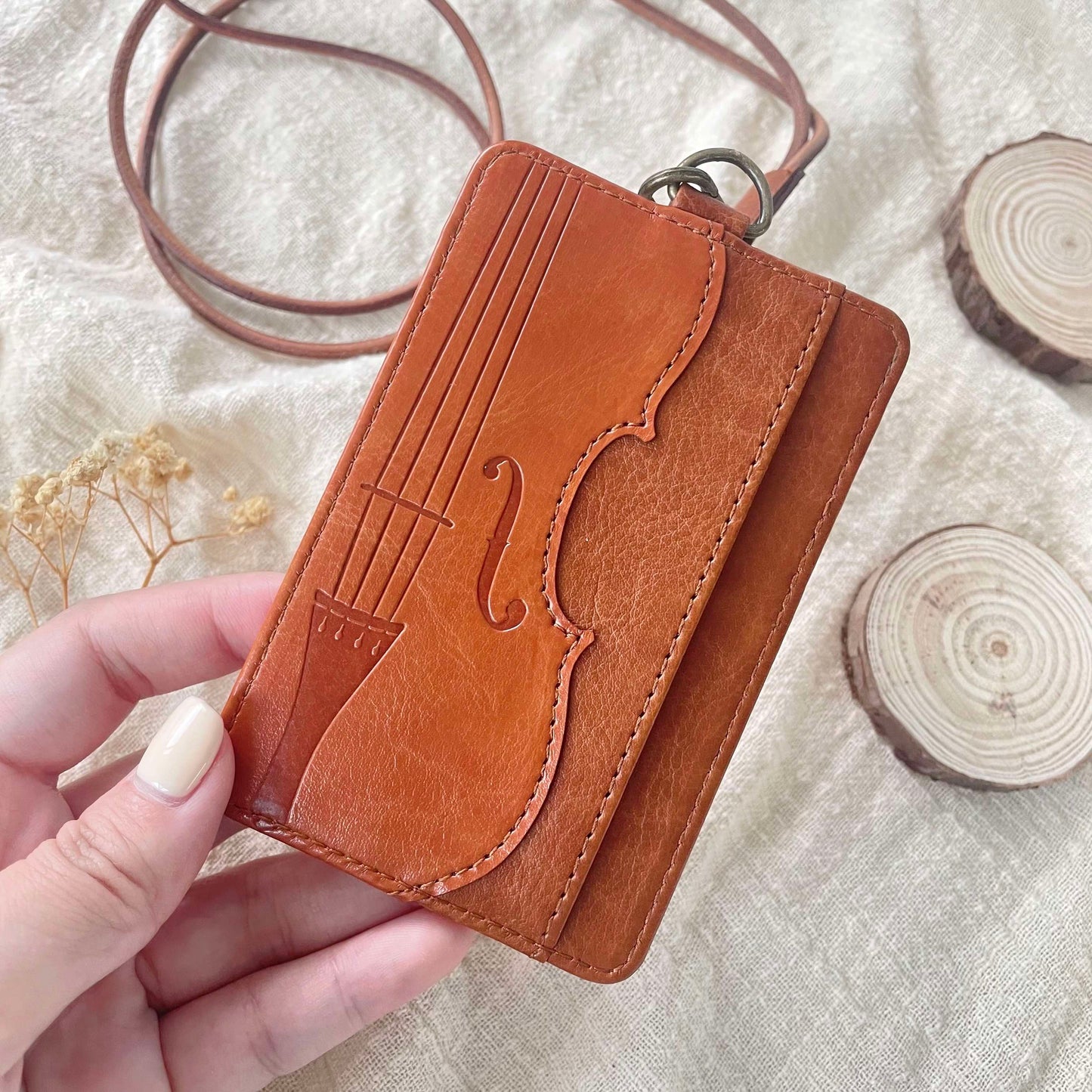 Strings Leather Badge Holder