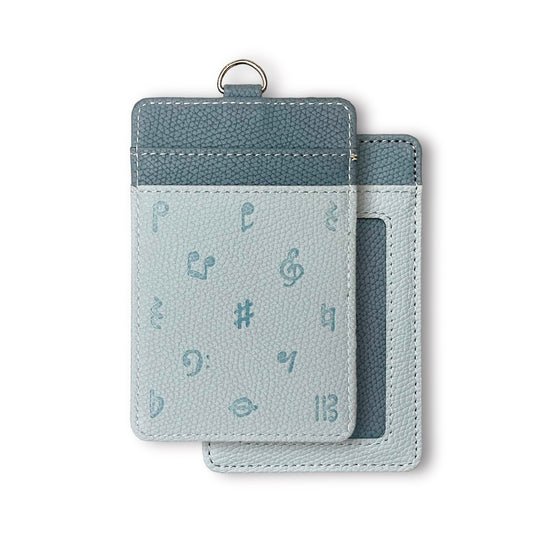 Blue Musical Note Leather Badge Holder