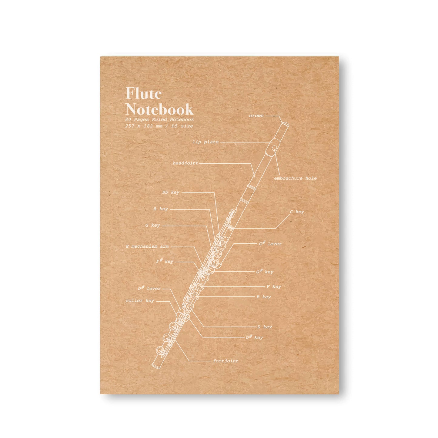 Flute - Ruled Kraft Notebook