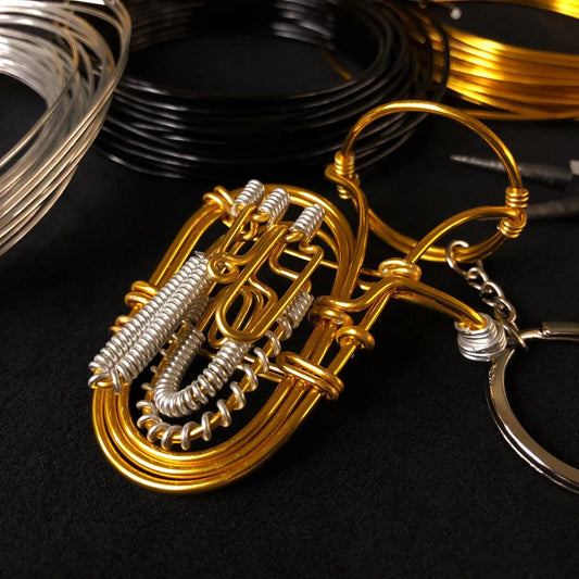 Tuba Wire Art Instrument Keychain