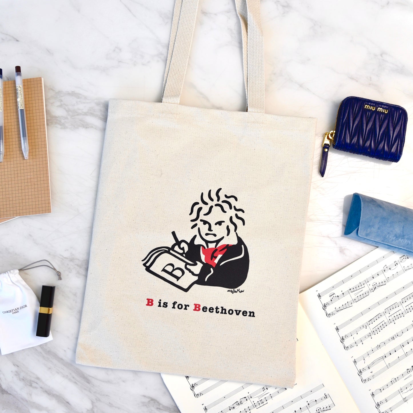 B is for Beethoven Music Tote Bag