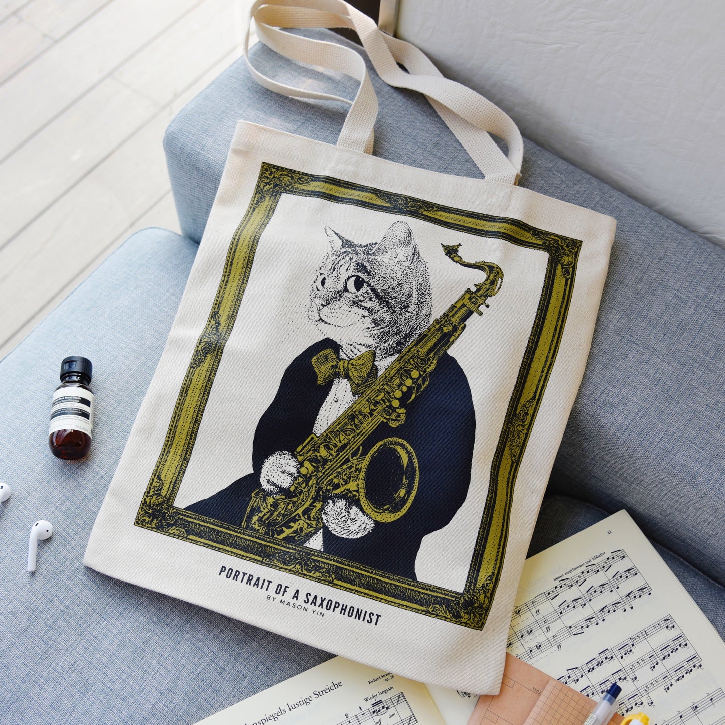 Saxophonist Tote Bag
