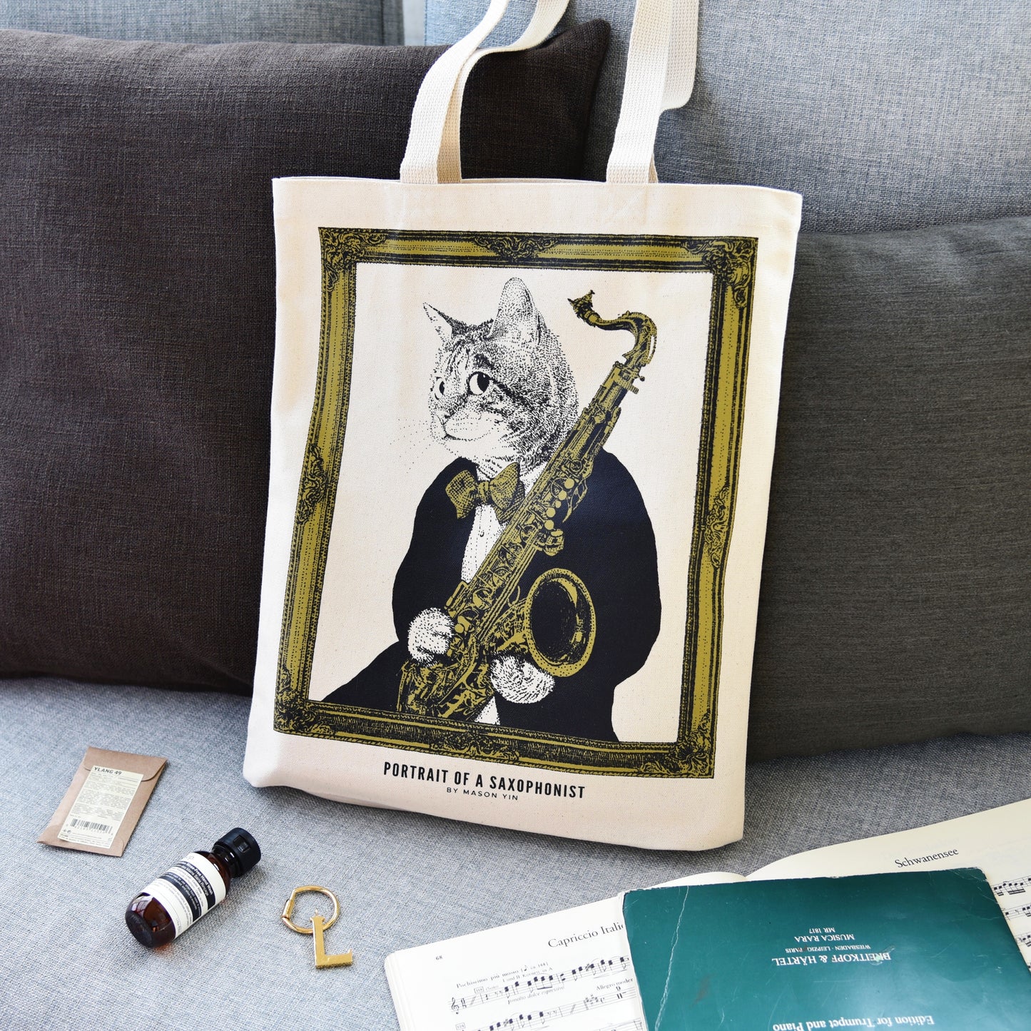 Saxophonist Tote Bag