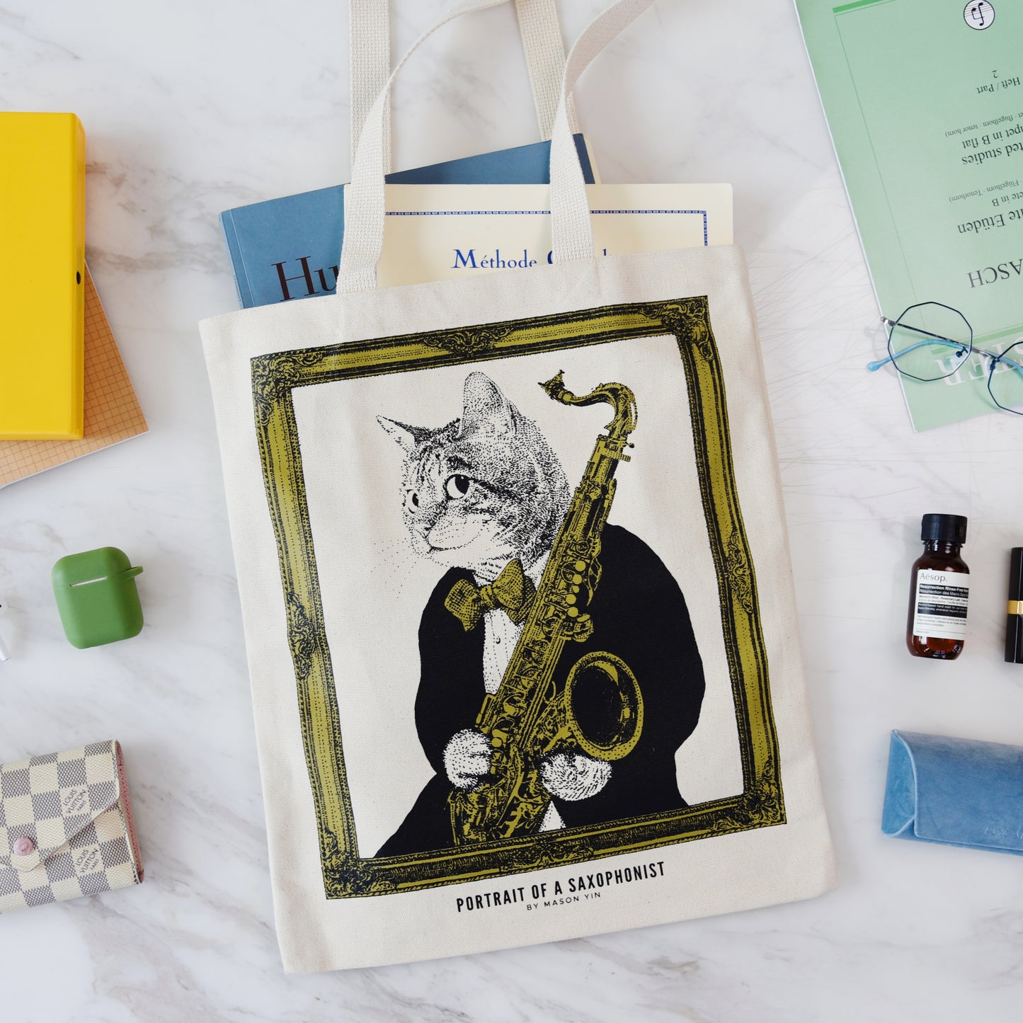Saxophonist Tote Bag