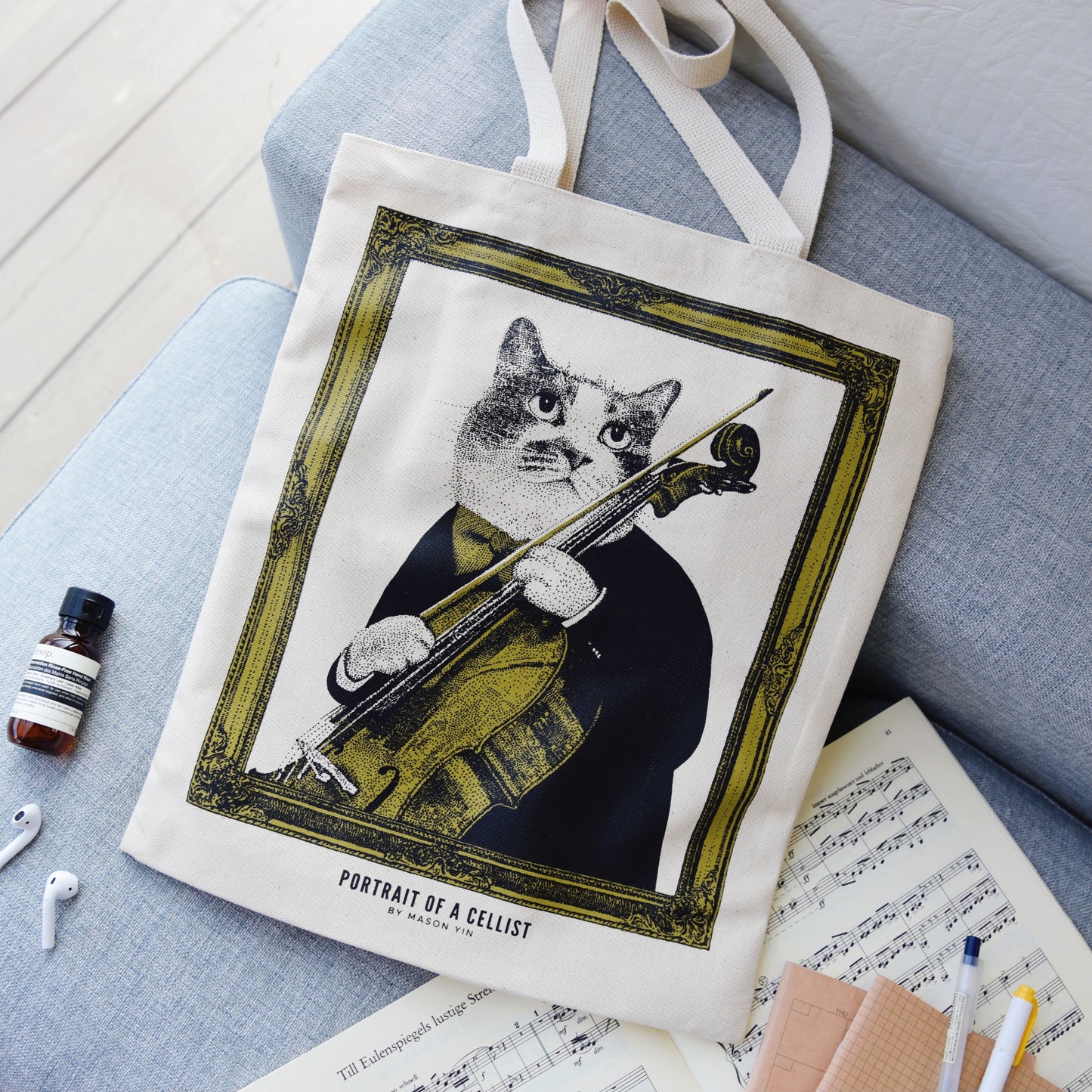 Cellist Music Tote Bag