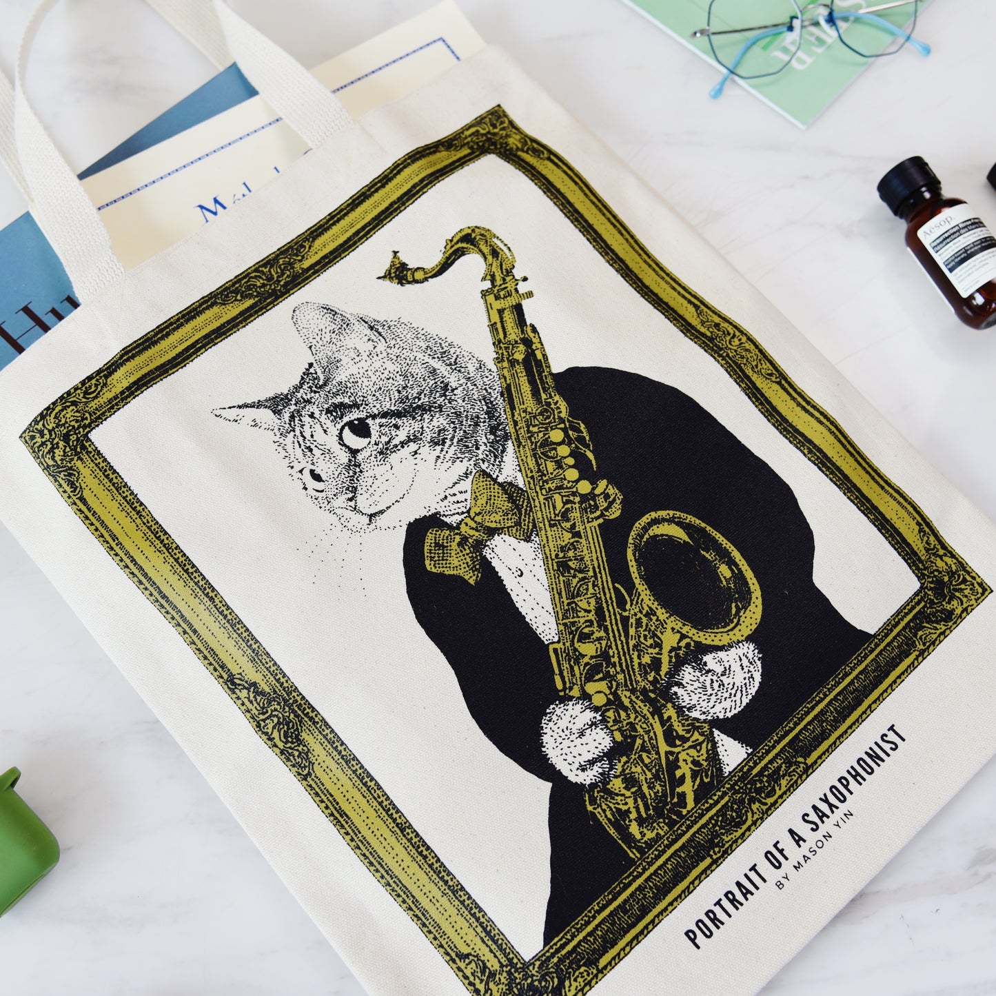 Saxophonist Tote Bag